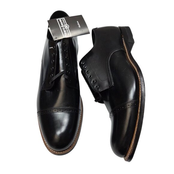 Stacy Adams Madison Cap Toe Dress Shoes Black Size 13D 492578 NEW - Picture 1 of 16